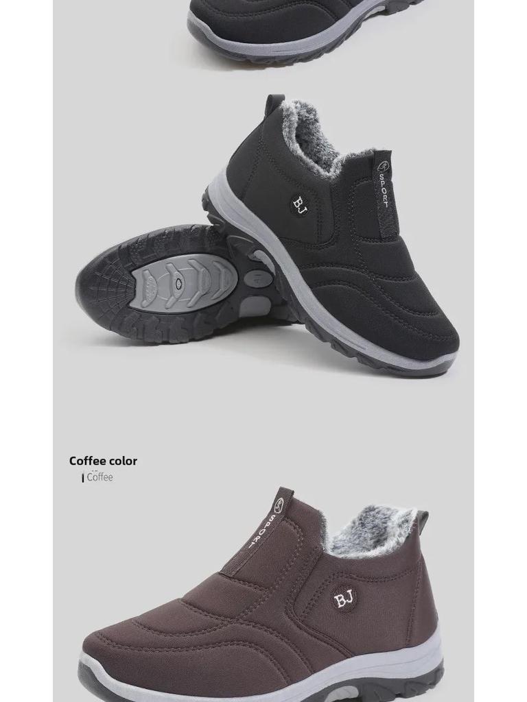 Men's Waterproof Winter Work Shoes - Thickened Rabbit Fur, Warm, Wear-Resistant Cotton Shoes