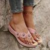 2026 Summer New Flower Thick Bottom Pinch Toe Cool Drag Beach Herringbone Soft Bottom Casual Comfortable Women's Sandals
