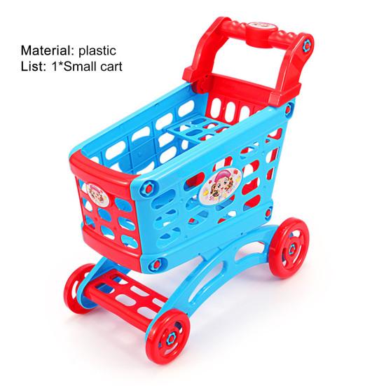 Flexible Wheel Shopping Cart Toy Detachable Colorful Shopping Cart Trolley Toy for Education