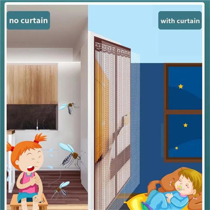 Summe Anti Mosquito Door Curtain Summer Mosquito Net Mosquito Proof Magnetic Door Curtain for Living Room Bedroom Kitchen