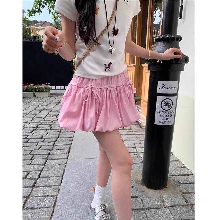 Women's Summer White Fluffy Cake Skirt - Lantern Style