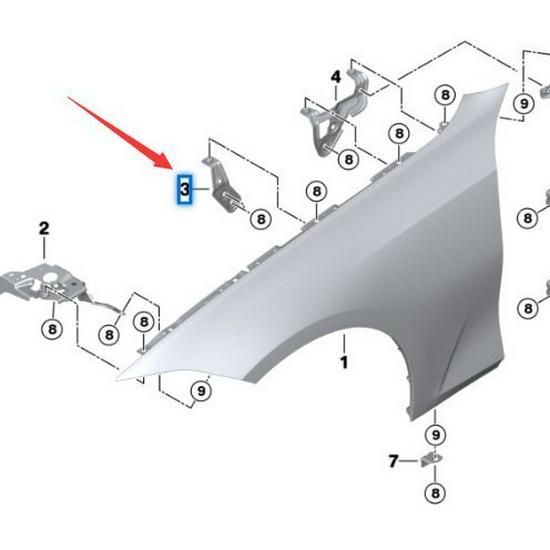 BMW 3 Series G20 Left & Right Fender Brackets (Small/Medium, Parts #41008494435/36)