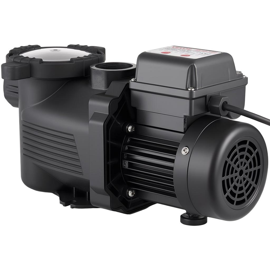 Zwembadpomp, 400W, 11.100 L/U Max. Debiet Enkele Snelheid Zwembadpomp, AC 220-240V, 3450 RPM, 10 m Max. Opvoerhoogte, met 24-Uurs Timer & Filtermand, voor