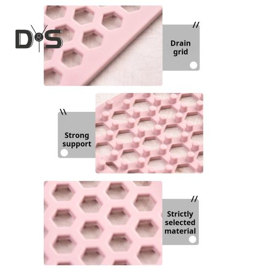 Silicone Sink Mat with Center Drain Heat-Resistant Flexible Non-Slip Design Easy To Clean Reusable Sink Protector Mat