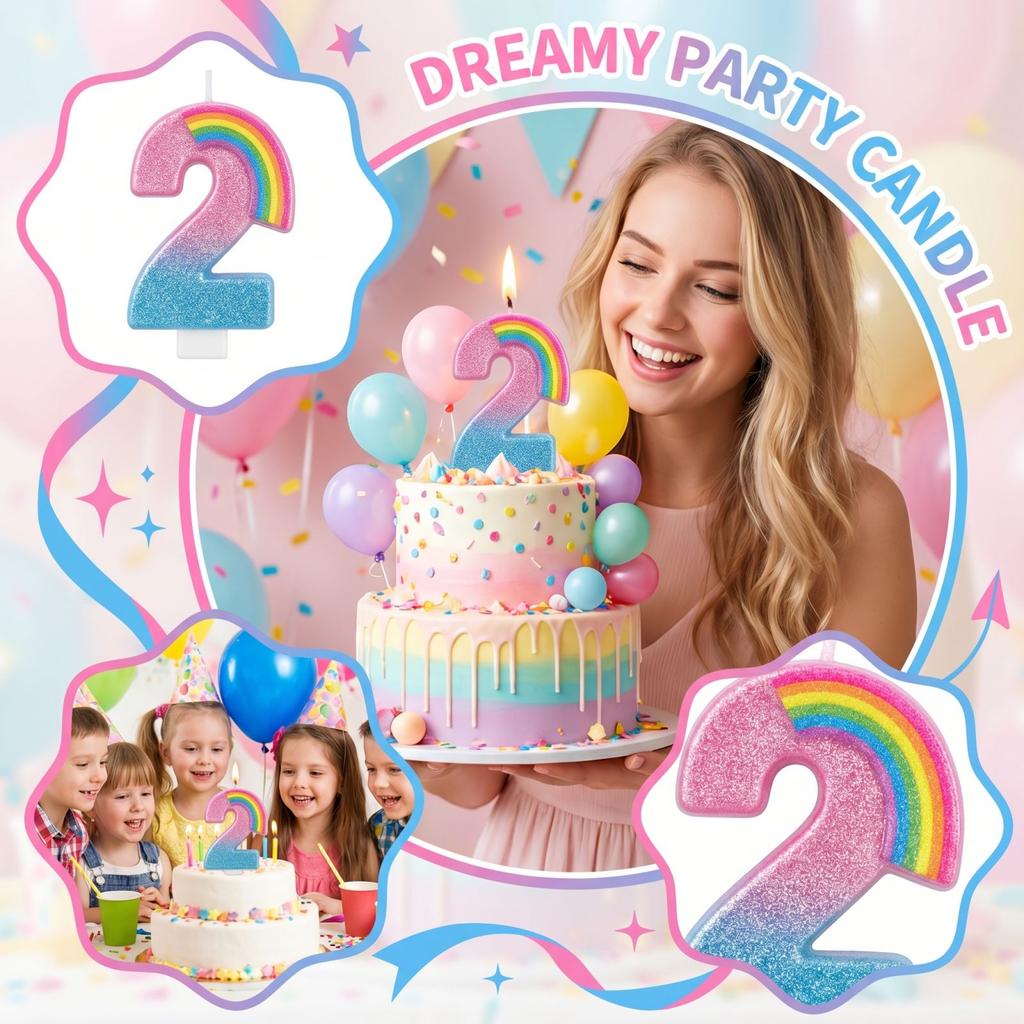 Fashion Cartoon Creative Birthday Candles Party Digital Candles