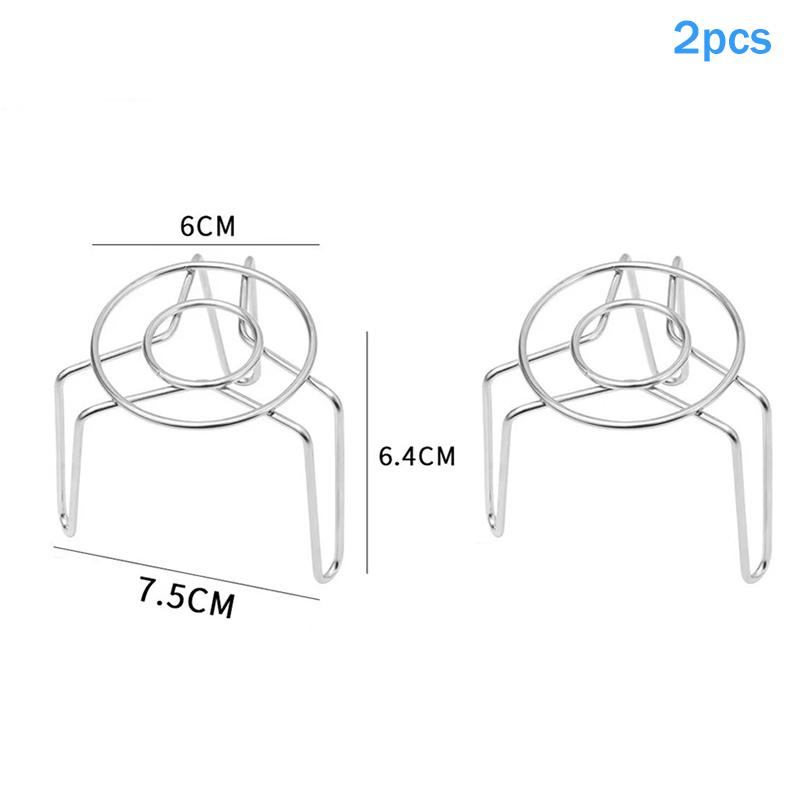 2Pcs Ultra Mini Steaming Rack Small Stainless Steel Height And Height Small Leg Rack Health Pot Thermos Cup Small Pot Rack 2Size