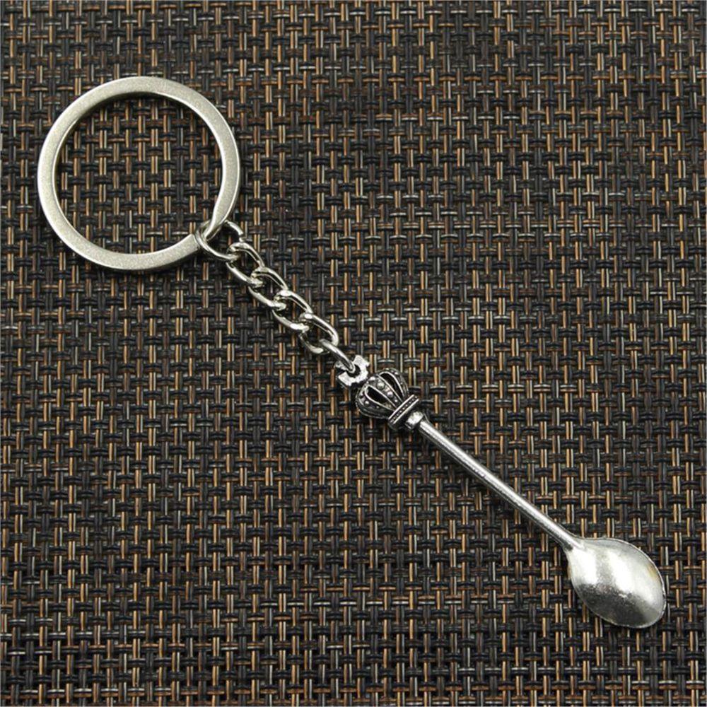 Silver Color Pendant Jewelry Gift Ornaments Trinkets Key Ring Spoon Keychain Metal Key Chain