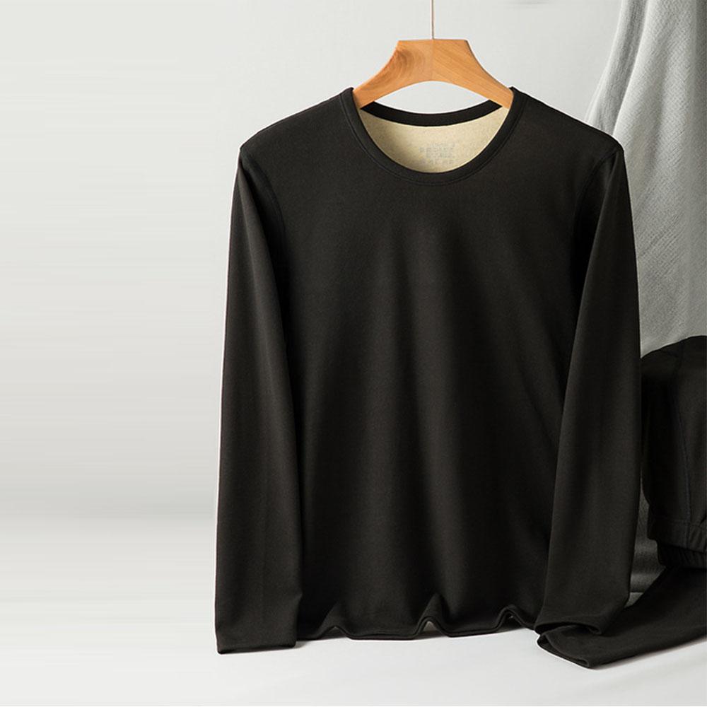 

Мужская осенне-зимняя термобельё Одежда Плотные костюмы Футболки + штаны Майки Комплекты Водолазка Свитер Топы Блузки Для мужчин 2XL чёрный