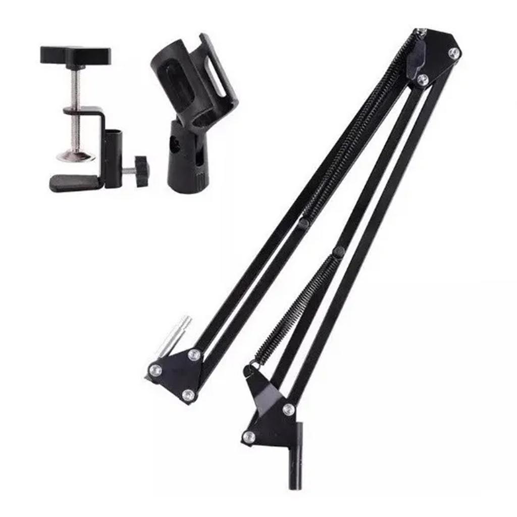 Microphone Arm Stand Adjustable Suspension Boom Scissor Mic Stand Microphone Desk Mount Stand with Mic Clip