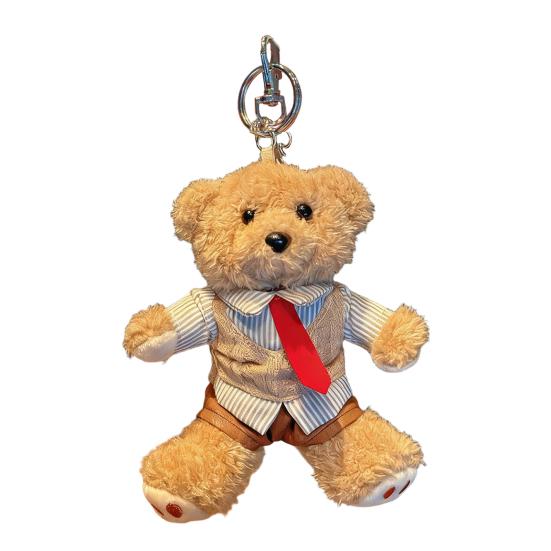 6 Inch Plush Bear Keychain Cartoon Bear Bag Charm Cute Stuffed Animal Keyring for Backpack Handbag Keys Hanging Accessories