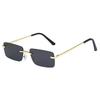 New Unisex Metal Square Frame Fashio Rimless Sunglasses For Outdoor Beach Party