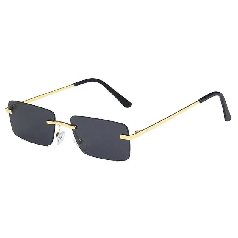 New Unisex Metal Square Frame Fashio Rimless Sunglasses For Outdoor Beach Party