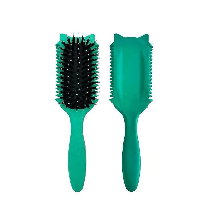 Curl Defining Brush,Brush Styling for Curly Hair Waves,Defining Hair Curls For Women and Girls,New Cat Head Shape,Green