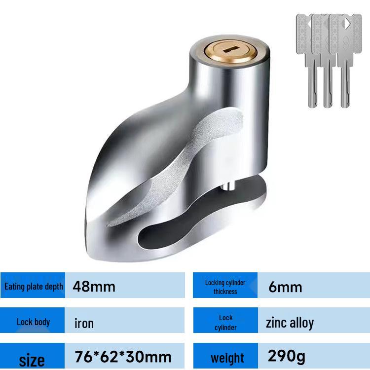 Universal Disc Brake Anti-theft Lock for Motorcycles & Bicycles with Forged Alloy Steel & Copper Lock Cylinder