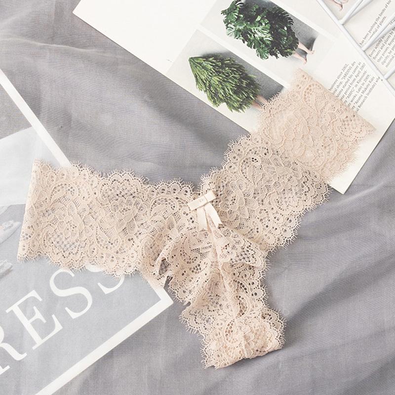 European and American Sexy Lace Lingerie Low-Waist G-String Thong Panties Temptation Breathable Intimates Underwear