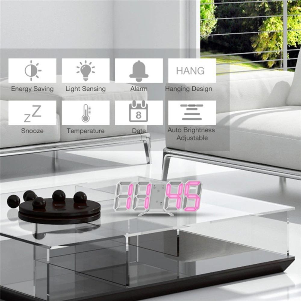 Wall-mounted Digital Desktop Clock Adjustable Luminous Mode Night Light New LED Clock  Home Decor