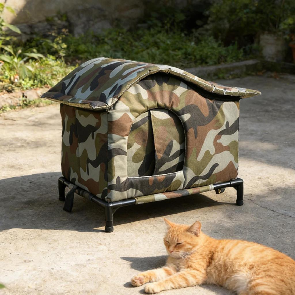 Casa para Gatos Callejeros, Refugio para, Aislada, Cálida Y Versátil, Hecha de Oxford, Resistente a la intemperie