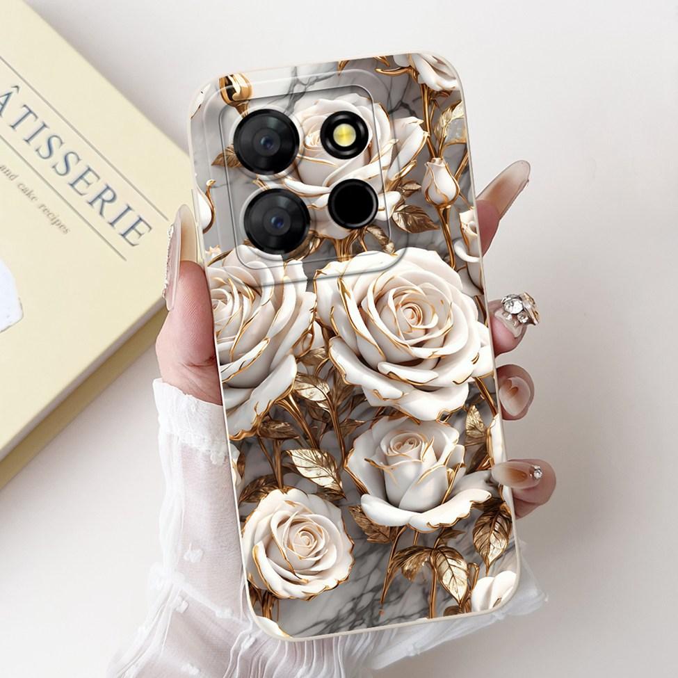 For ITEL A60s A662LM Case For ITEL A60 Cover Silicone Luxury Fashion Flowers Kawaii Girl Cute Shockproof Phone Case Bumper