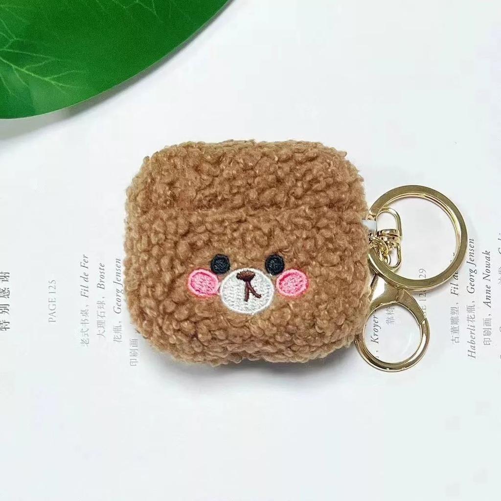 Cute Plush Teddy Bear Headphone Cover For Apple Airpods 4 3 2 1 and Airpods Pro2 3 Protective Case Against Falls