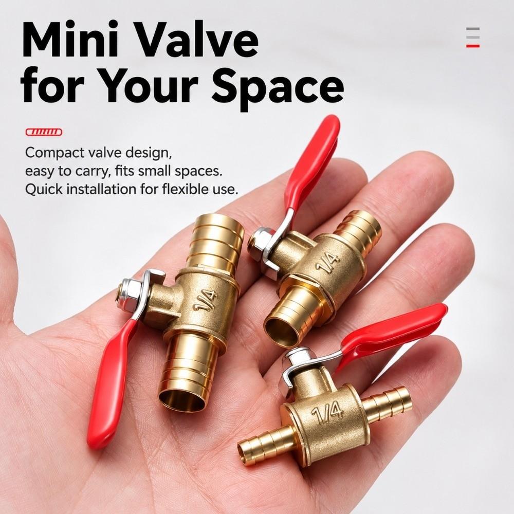 Brass Brass Inline Hose Barb Ball Valve Mini Shut Off Valve Water Pipe Control