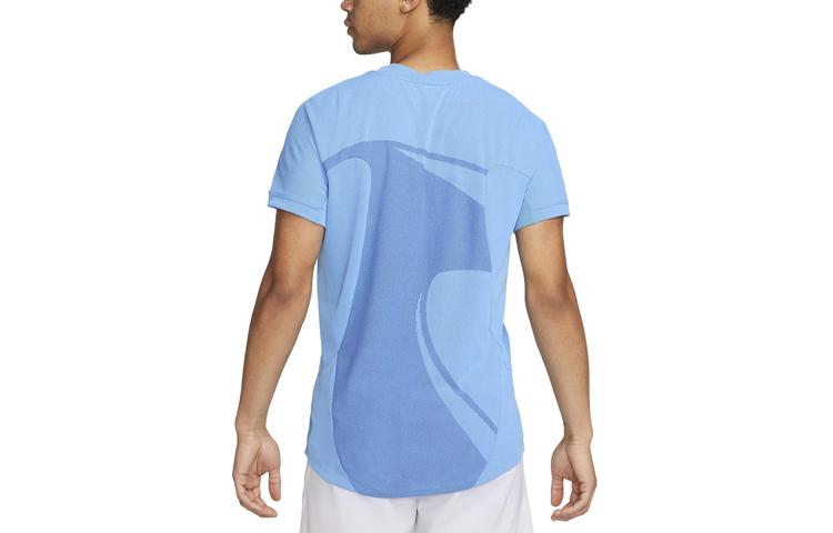 Nike T Shirts Men's Blue Crew Neck Moderate Straight Fit DV2877-412
