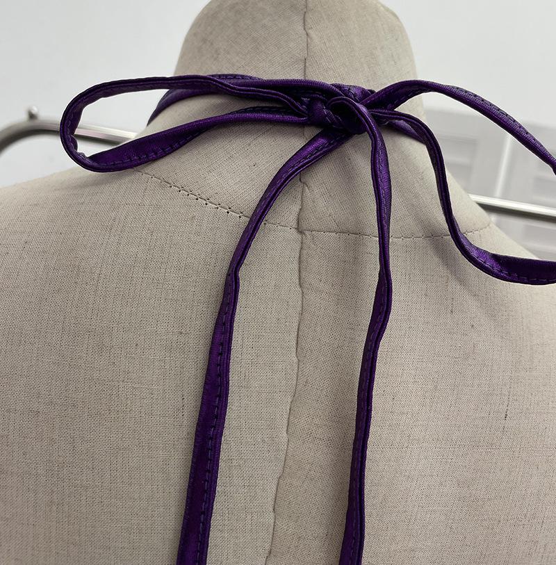 Halter Crop Top with Sequins and Open Back (Style 1083)