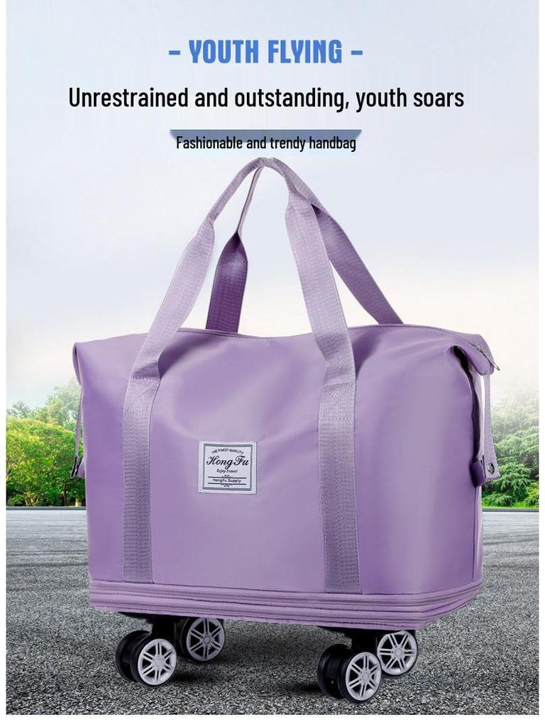 2025 Expandable Wheeled Travel Bag with Wet/Dry Separation for Women: Ideal for Short Trips, Hiking, and Boarding