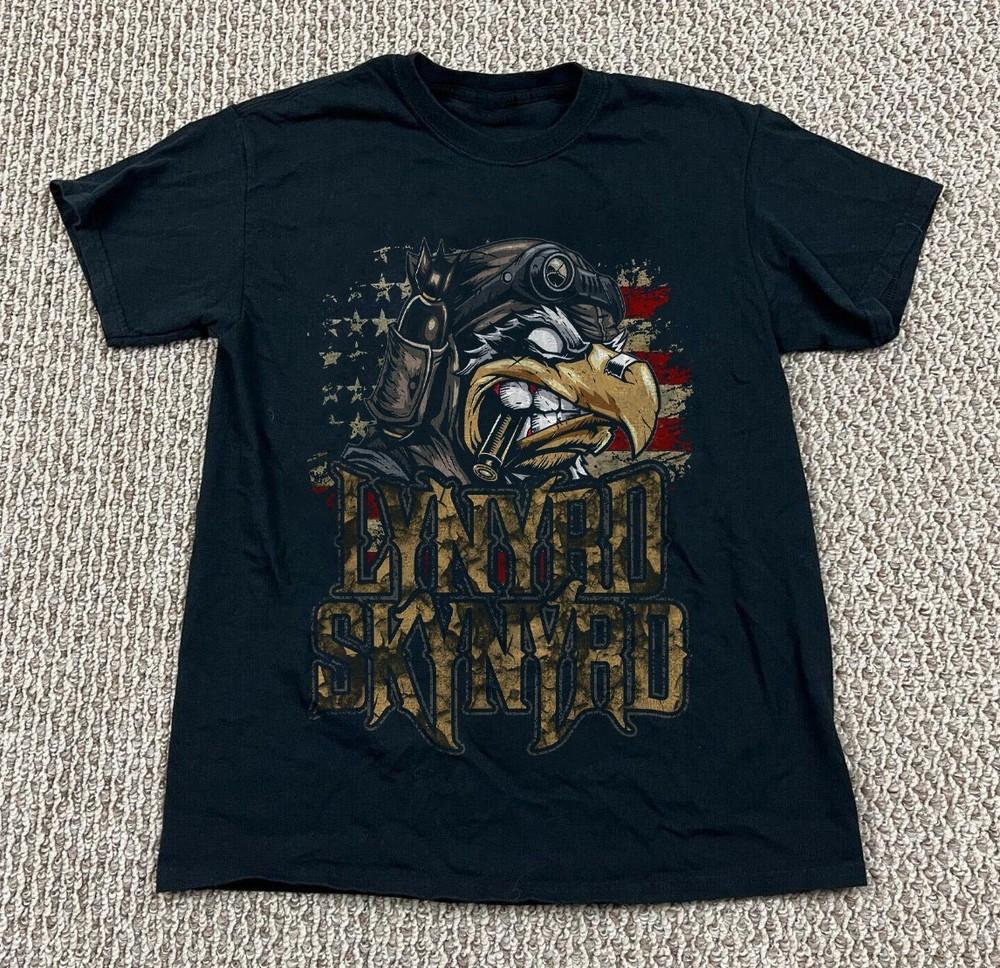Редкая черная футболка унисекс Lynyrd Skynyrd с логотипом-орлом и американским флагом, размеры S-5XL L