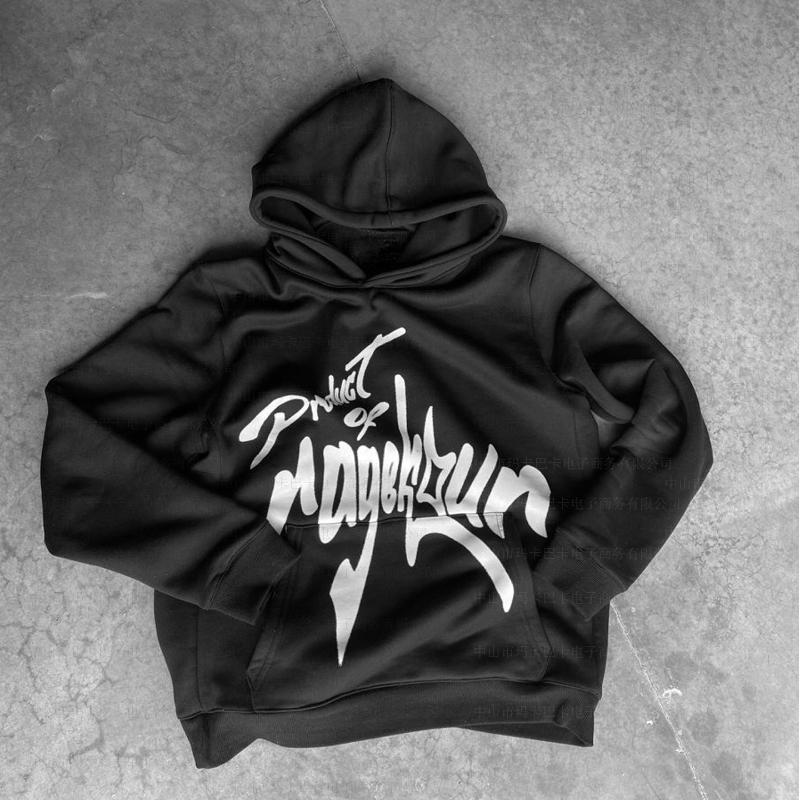 European and American Autumn and Winter Letter Foam Printed Retro Men's and Women's Hip-hop Loose Couple Hoodie