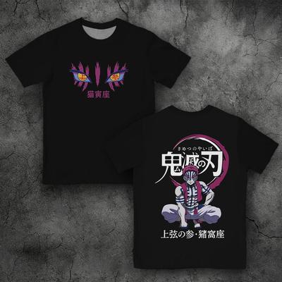 New Hot Selling Men's T-shirt Homme Printed Pattern Short Sleeve Demon Slayer Uzui Tengen Anime Retro Unisex Round Neck Top