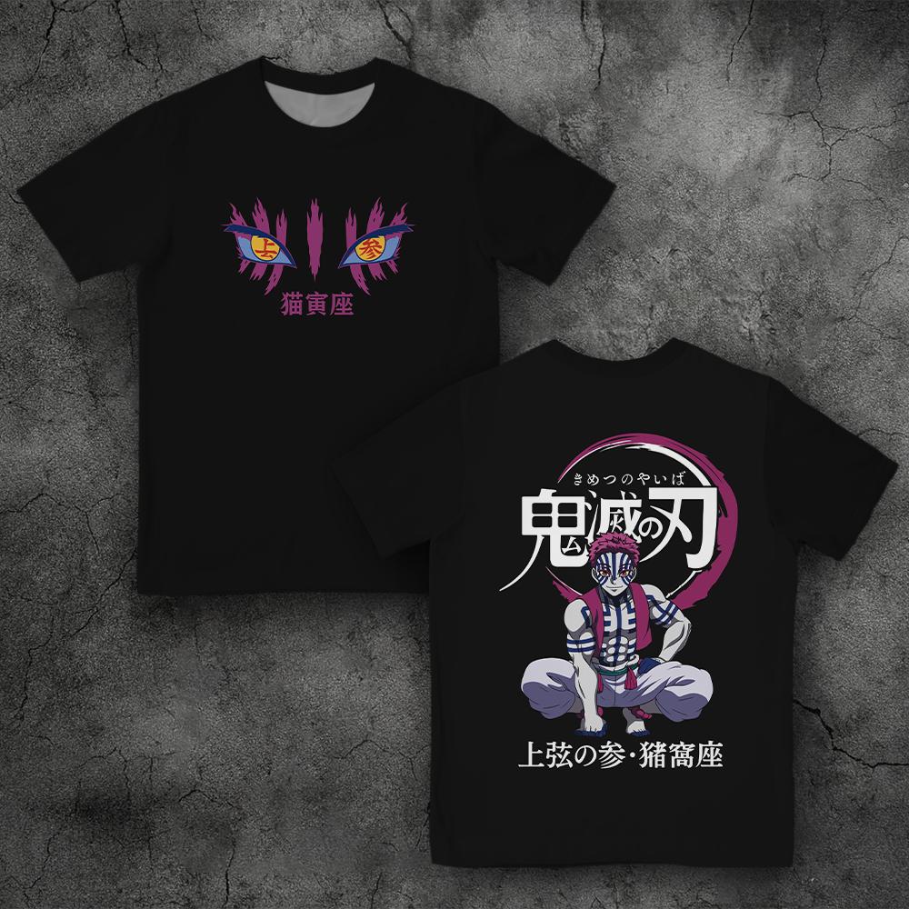 

New Hot Selling Men s T-shirt Homme Printed Pattern Short Sleeve Demon Slayer Uzui Tengen Anime Retro Unisex Round Neck Top 2XL
