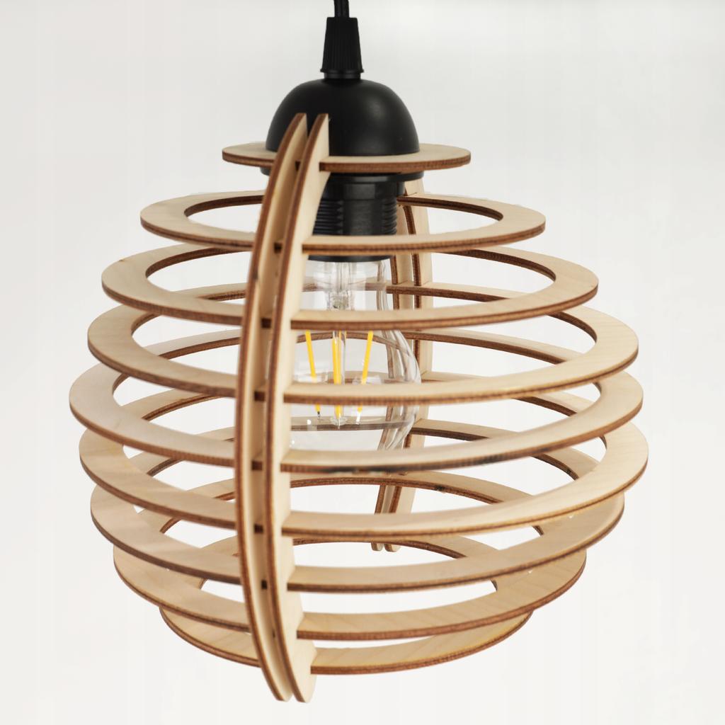Hanging Lamp, Ceiling Chandelier, Wooden, Led Lampshade