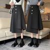 2025 Elegant Woolen A-Line Skirt: Irregular Hem, High Waist, Slimming Design for Women - Perfect for Autumn and Winter.