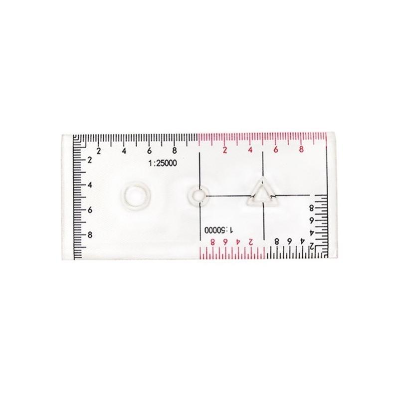 652F Geometry Drawing Template Measuring Tool Coordinate Reader and Protractors Topographical Map Scale Ruler