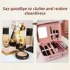 Reise-Make-up-Koffer mit Spiegel - Unterteilbarer Kosmetik-Make-up-Koffer für den Zug Wasserdichte PU-Schale