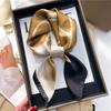 Luxury Brand  Square Scarf Women Cat Neck Hair Tie Band Beach Hijab Kerchief Head Headbands Bandana Female Foulard 70cm
