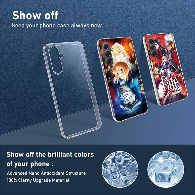 Bilibili F-Fate Stay Night Phone Case for Samsung A16 A26 A36 A56 A17 A37 A57 A07 A06 A02S A03 A04S A05S Galaxy Note 20 10 A50S