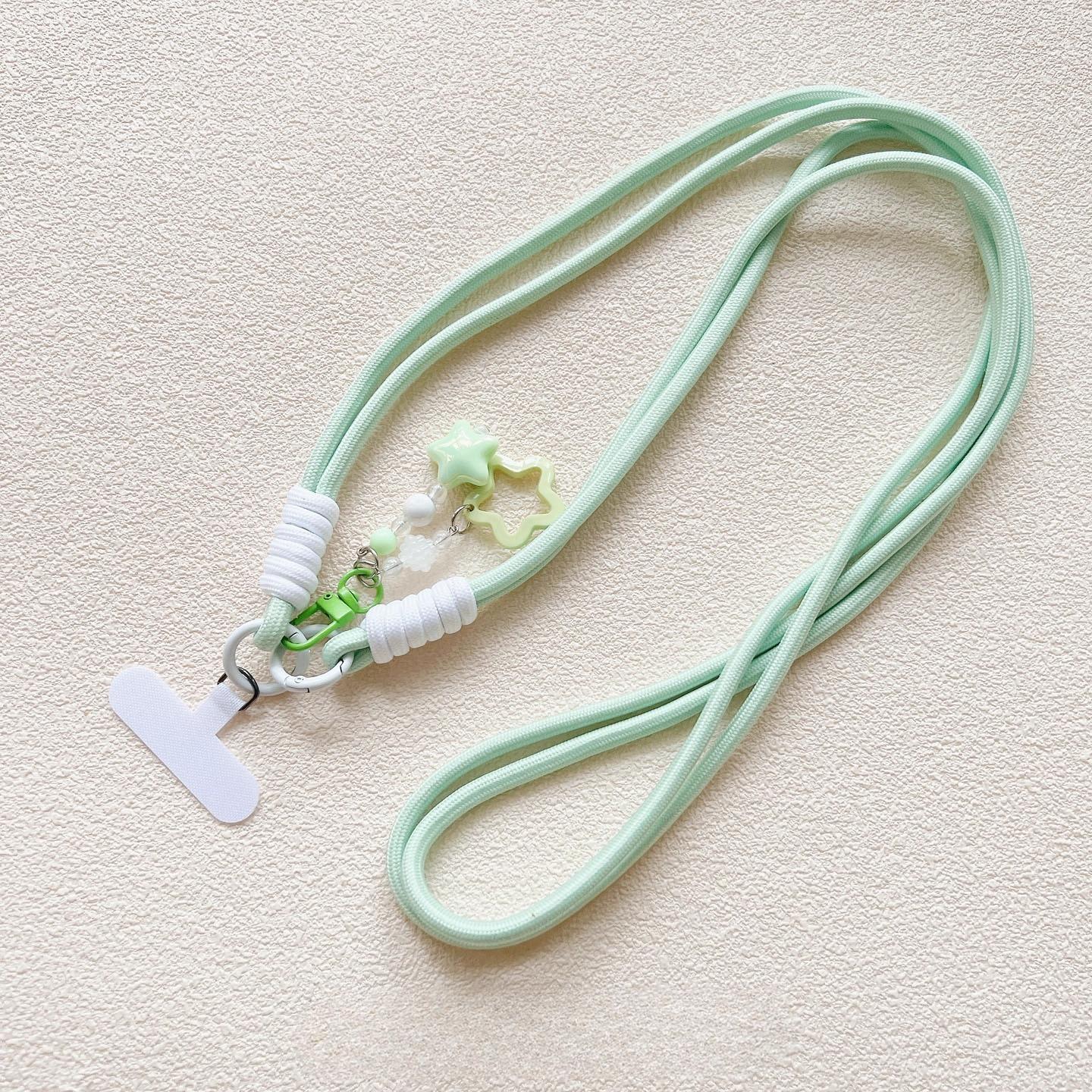 

Unique Star Charm Lanyard - Handmade Braided Short Strap with Clip, Fits Phone Cases/Bags/Keys, Anti-Lost, Cute for Girls