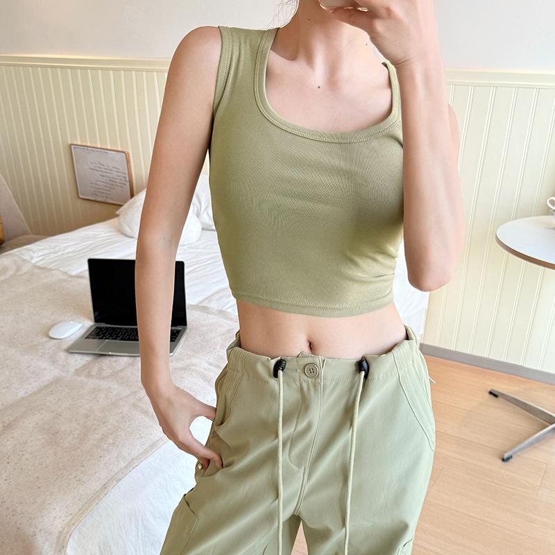 Gray Suspender Vest for Women with New Style Bottoming for Outer Wear and Cover for I-shaped Wide Shoulder Strap Top