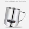 12 20oz Milk Frothing Pitcher with Temperature Display Stainless Steel Milk Frother Pitcher Jug Cup for Latte Art