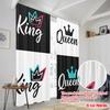 2pcs,2D Plane Printing Print Curtains Crown of King and Queen4 100% Polyester (without Rod) Festive Ldeal for Living Room and