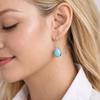 Solid 925 Sterling Silver Turquoise Gemstone Handmade Drop Earrings Gift For Her Silver Jewelry