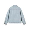 Spring Autumn Men's Classic Striped Retro Washed Ice Blue Denim Jacket W515