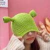 Adorable Gorro de Punto Temático de Goofy Shrek - Calentito, Ultra-Suave y Divertido para el Invierno