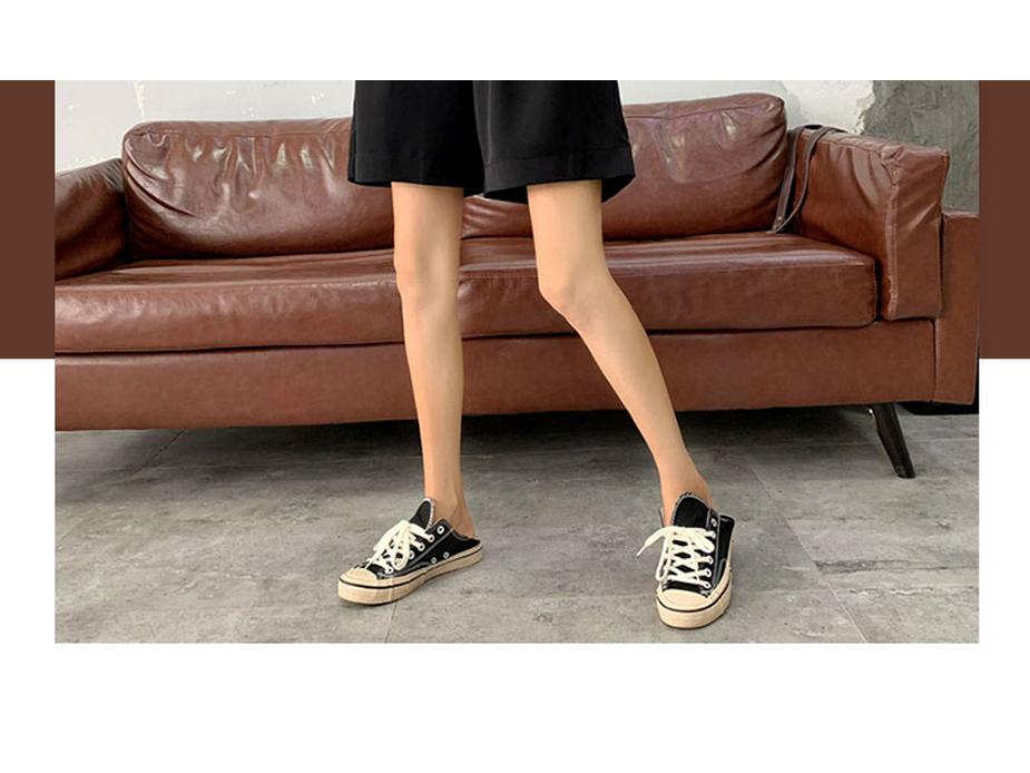 Damen Schwarze High Waist Locker Geschnittene Shorts im Koreanischen Stil mit Weitem Bein - Schlankmachende Frühling Freizeitkleidung