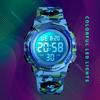 New Design Children Outdoor Sport Waterproof Watch Boys Student Camouflage Luminous Digital Watches