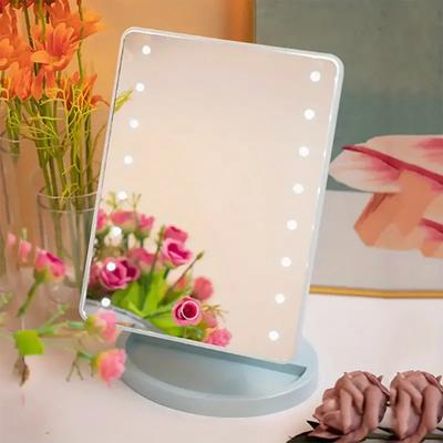 1PC Portable LED Bedroom Vanity Mirror with Foldable High-end Instagram Style Desktop Vanity Mirror, Suitable for Travel Design