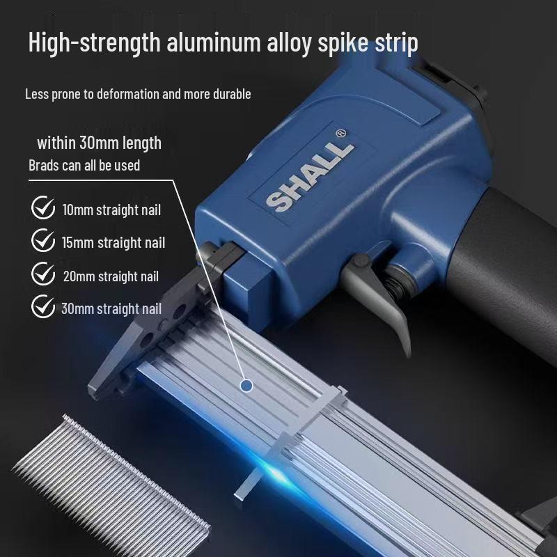 Powerful Pneumatic F30 Brad Nailer - No Jam, Continuous Fire for Woodworking