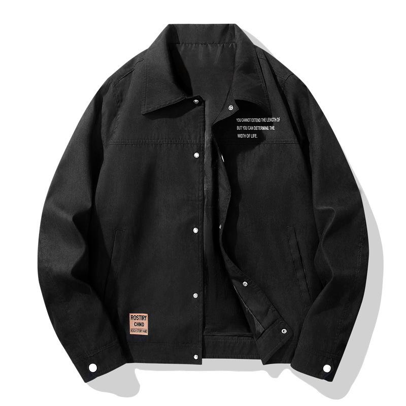 

Замшевая мужская куртка весна осень зима корейская версия модная красивая имитация денима 5XL чёрный