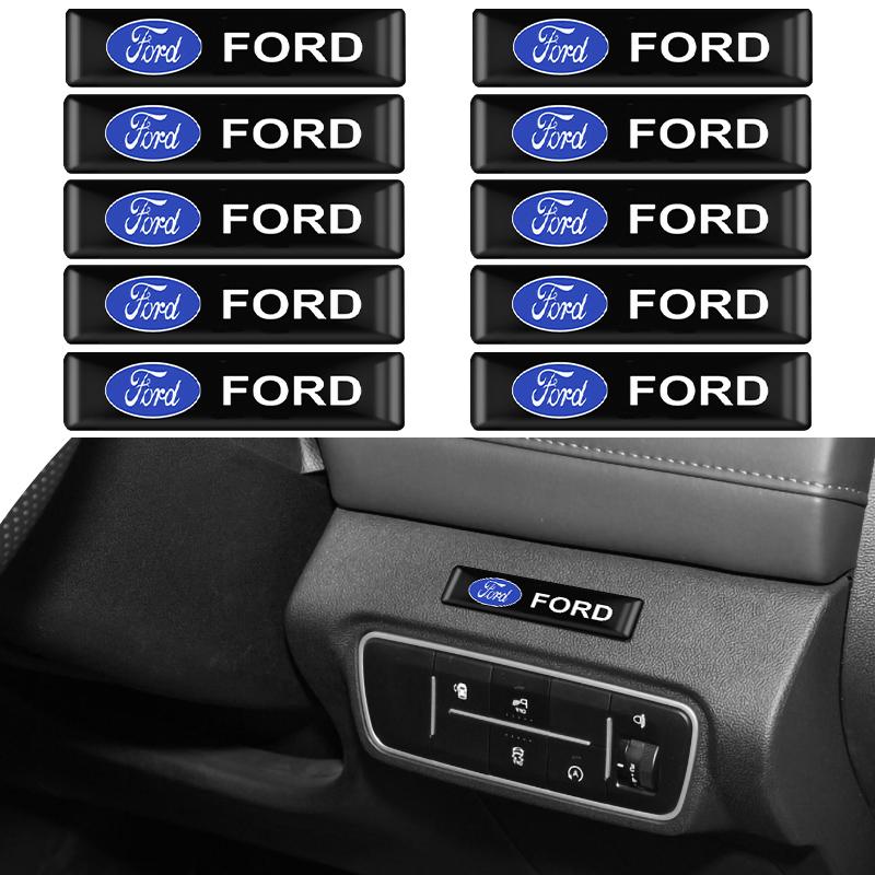 QJFO7 20/10Pc 3D Styling Car Epoxy Emblem Stickers Decor Accessories For Ford Ecosport Edge Focus Ranger Mondeo Mk4 Escape Fiesta Kuga
